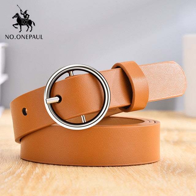 women belt genuine leather new punk style fashion yq01 brown silver / 105cm