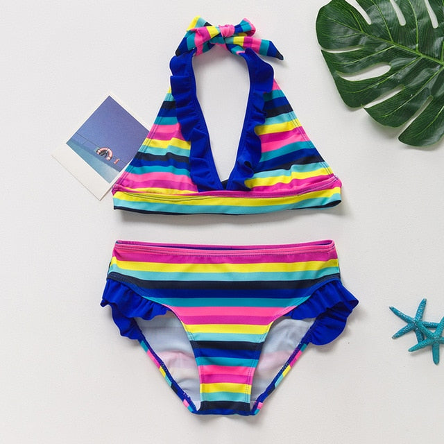children's swimwear two piece flamingo swimsuit for girls