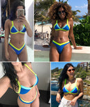 bikini solid swimsuit women swimwear push up bikini set