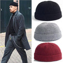 men knitted hat beanie skullcap sailor cap cuff beanie