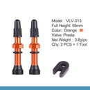 bicycle 1pair presta valve for road mtb bicycle tubeless tires brass 48mm orange 1 pair