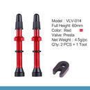 bicycle 1pair presta valve for road mtb bicycle tubeless tires brass 60mm red 1 pair
