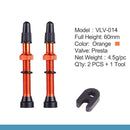 bicycle 1pair presta valve for road mtb bicycle tubeless tires brass 60mm orange 1 pair
