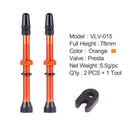 bicycle 1pair presta valve for road mtb bicycle tubeless tires brass 78mm orange 1 pair