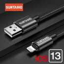 suntaiho 2.4a usb cable for iphone charger cable xs max xr x usb fast