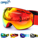 unisex copozz brand ski goggles double layers uv400 anti-fog