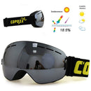 unisex copozz brand ski goggles double layers uv400 anti-fog lense silver