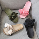 women slippers rihanna silk bow slides summer beach shoes