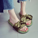 women slippers rihanna silk bow slides summer beach shoes