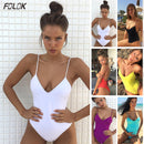 new women solid swimwear sexy bandage one piece swimsuit