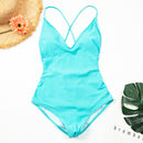 new women solid swimwear sexy bandage one piece swimsuit