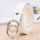 designer's famous brand leatherhigh quality belt syl white / 105cm