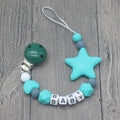 xcqgh personalized name handmade pacifier clips holder chain blue
