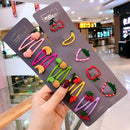 10/15 pcs/set girls cute cartoon animals fruit 5 cm hairpins fresh fruit-15 pcs