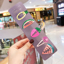 10/15 pcs/set girls cute cartoon animals fruit 5 cm hairpins