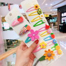 10/15 pcs/set girls cute cartoon animals fruit 5 cm hairpins flower-4-15 pcs
