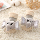 baby girl/boy socks floor non-slip cotton cartoon doll socks with bells