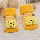 baby girl/boy socks floor non-slip cotton cartoon doll socks with bells