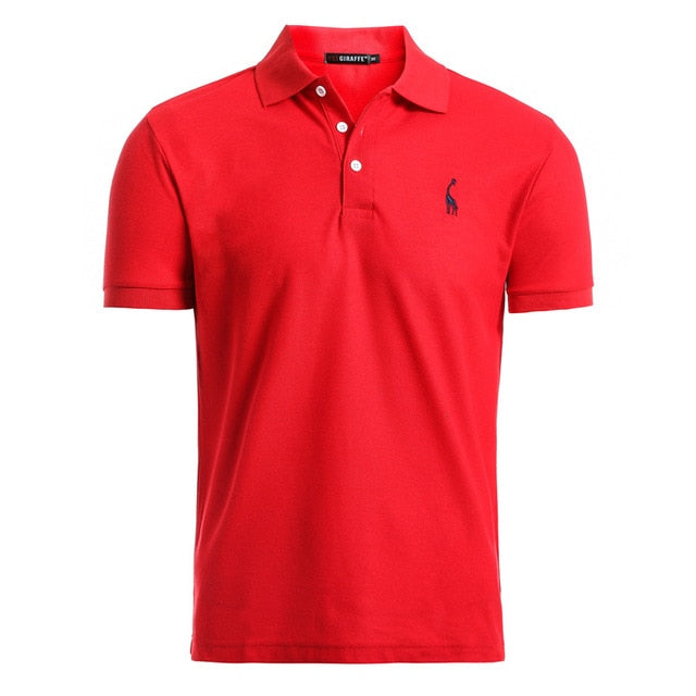 men's polo shirt mens casual deer embroidery cotton polo