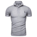 men's polo shirt mens casual deer embroidery cotton polo