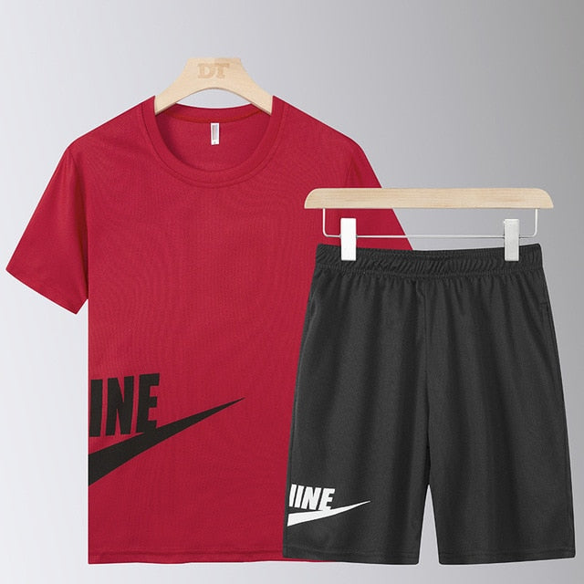casual male tracksuit clothing summer men set fitness suit 2 piece set