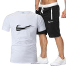 nike sportwear short-sleeved shirt and shorts (2-piece set)