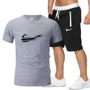 nike sportwear short-sleeved shirt and shorts (2-piece set)