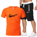 nike sportwear short-sleeved shirt and shorts (2-piece set)