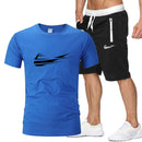 nike sportwear short-sleeved shirt and shorts (2-piece set)