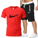 nike sportwear short-sleeved shirt and shorts (2-piece set)