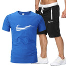 nike sportwear short-sleeved shirt and shorts (2-piece set)