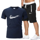 nike sportwear short-sleeved shirt and shorts (2-piece set)