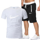 nike sportwear short-sleeved shirt and shorts (2-piece set)