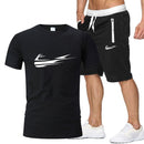 nike sportwear short-sleeved shirt and shorts (2-piece set)