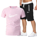 nike sportwear short-sleeved shirt and shorts (2-piece set)