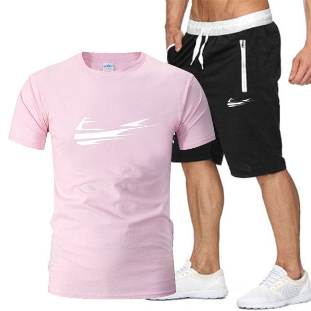 nike sportwear short-sleeved shirt and shorts (2-piece set)