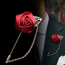 men's suits gold color leaves roses lapel pin brooch