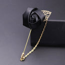 men's suits gold color leaves roses lapel pin brooch black