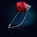 men's suits gold color leaves roses lapel pin brooch burgundy